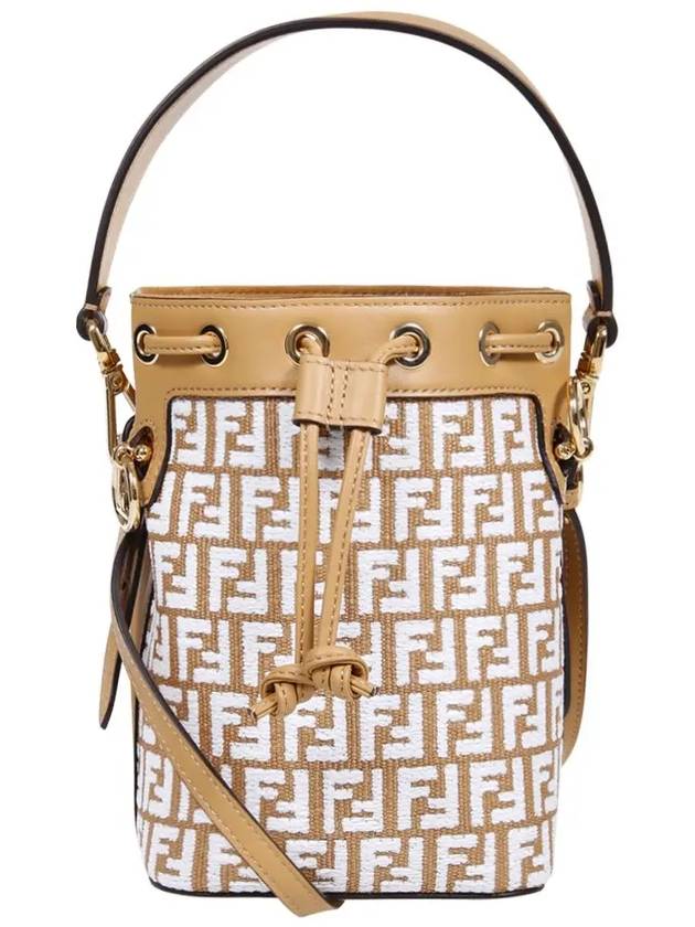 Mon Tresor Raffia Small Bucket Bag White - FENDI - BALAAN 3