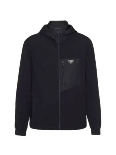 Triangle Logo Pocket Breasted Zip Up Jacket Black - PRADA - BALAAN 2