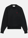 Small Heart Logo Sweatshirt Black - AMI - BALAAN 4