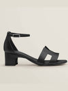 Encens 50 Strap Calfskin Sandal Heels Noir - HERMES - BALAAN 4