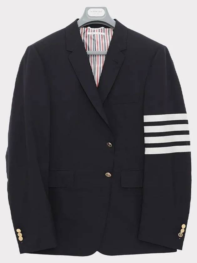 Plain Weave Suiting 4 Bar Classic Sport Jacket Jacket Navy - THOM BROWNE - BALAAN 4