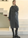 Hooded duffel handmade coat Charcoal - MITTE - BALAAN 5