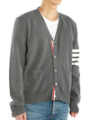 Milano Stitch 4-Bar Cardigan Medium Grey - THOM BROWNE - BALAAN 5