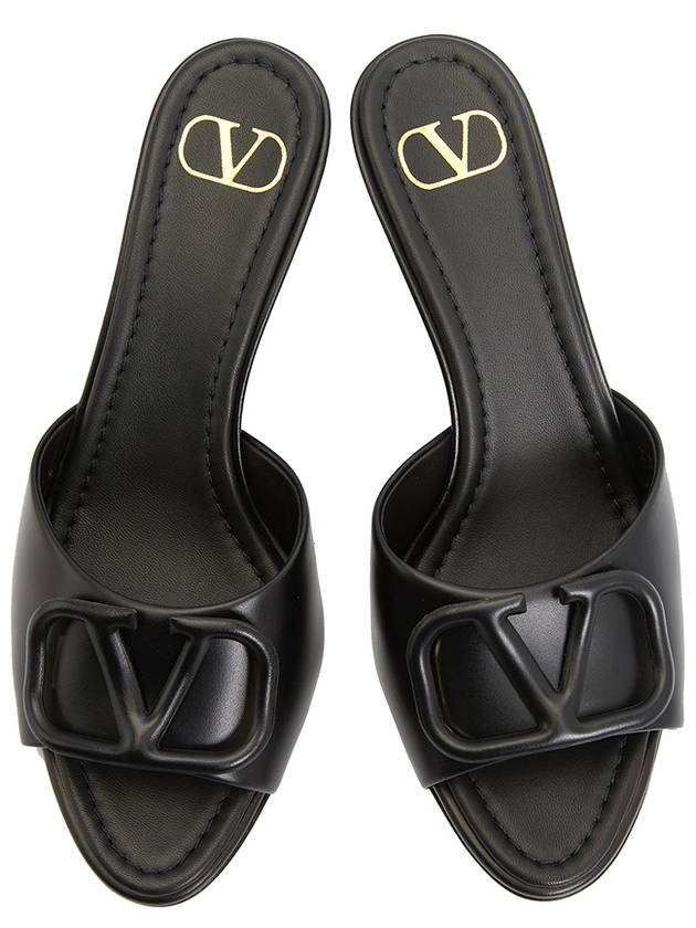 V logo sandal heels black - VALENTINO - BALAAN.