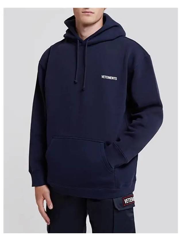 Small Logo Hoodie Navy - VETEMENTS - BALAAN 6