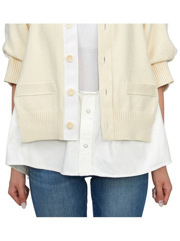 Denim Knit Cardigan Off White - SACAI - BALAAN 10