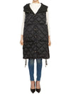 Sisoft Double-Sided Drawstring Hooded Padded Long Vest Black - MAX MARA - BALAAN 8