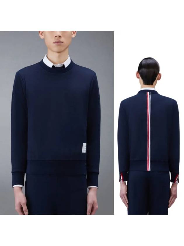 Center Back Stripe Crewneck Sweatshirt Navy - THOM BROWNE - BALAAN 2