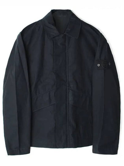 107F1 Ghost Weatherproof Cotton Canvas Overshirt Jacket Black - STONE ISLAND - BALAAN 2