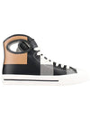 Porthole Detail Check High Top Sneakers - BURBERRY - 5