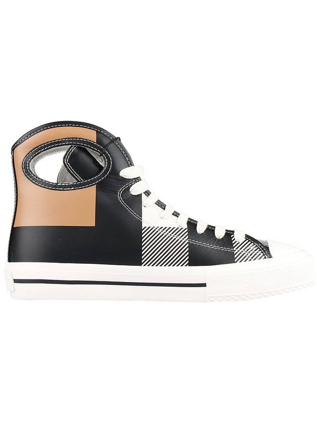 Porthole Detail Check High Top Sneakers - BURBERRY - 5