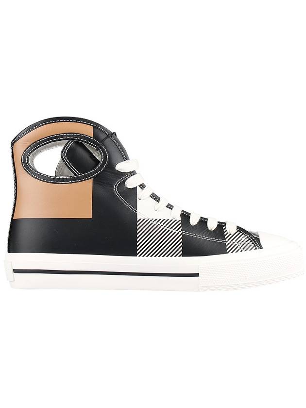 Porthole Detail Check High Top Sneakers - BURBERRY - BALAAN 5