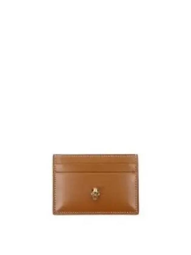 Skull Embellished Card Wallet Brown - ALEXANDER MCQUEEN - BALAAN 2