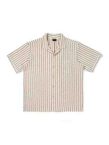 Striped Sweater Button Up BEIGE MAN M3321PTS41BEI - MALBON GOLF - BALAAN 1