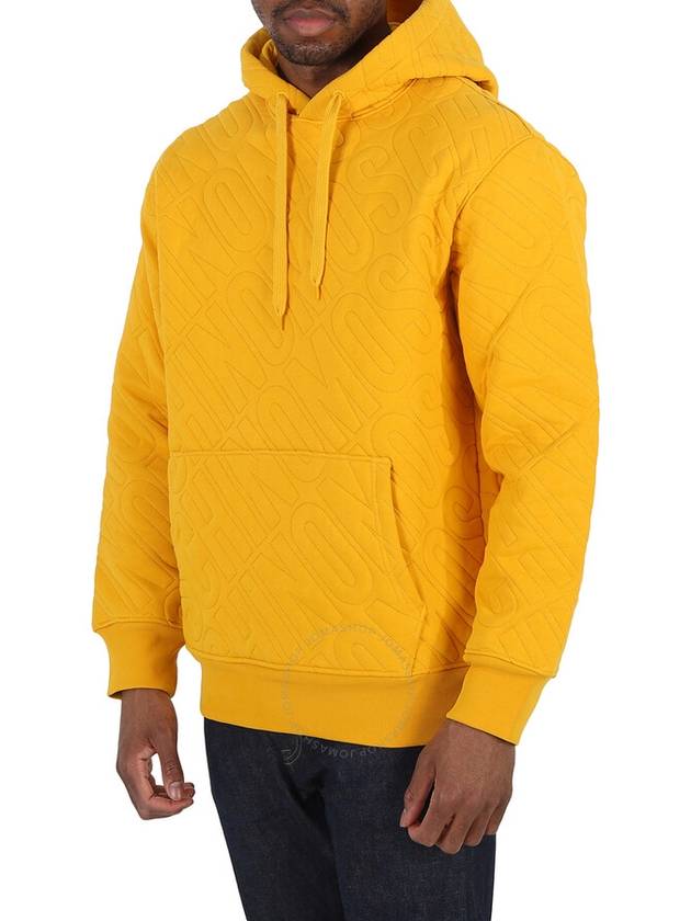 Moschino Men's Yellow All-Over Logo Embroidered Hoodie, Brand Size 44 (US Size 34) - MOSCHINO - BALAAN 2