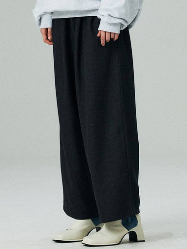 2 Tuck Wide Silky Pants Deep Grey - LMN3011 - BALAAN 1