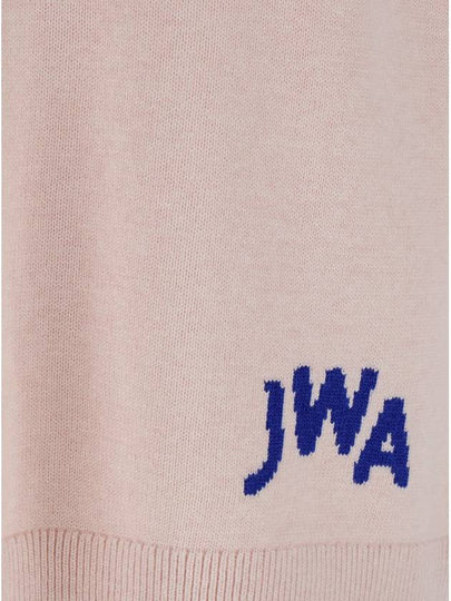 Pink Sleeveless Vest With V Neck And Contrasting Logo Embroidery On The Front In Cotton And Cashmere Blend Man - JW ANDERSON - BALAAN 2