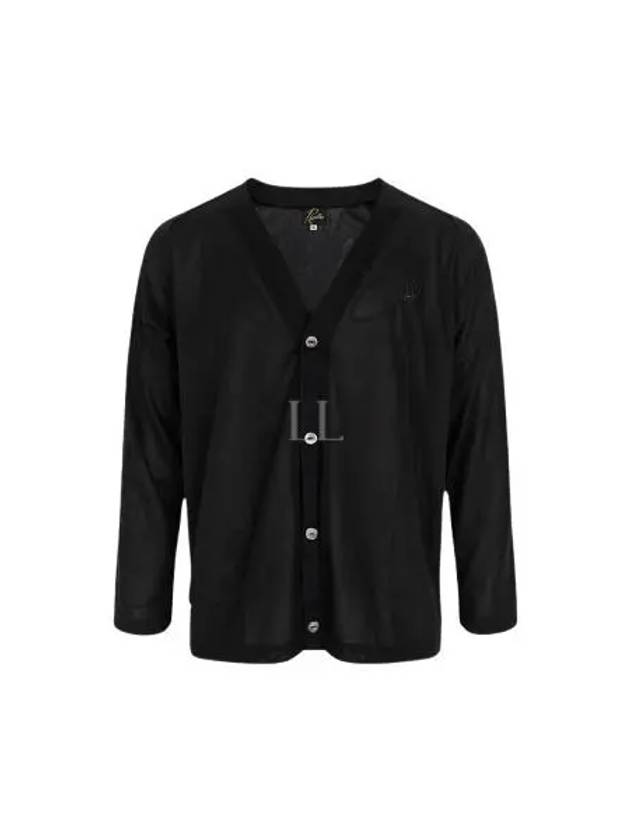 V neck logo cardigan black PU300 - NEEDLES - BALAAN 1