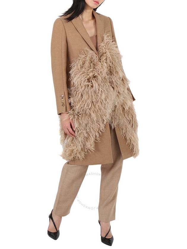 Burberry Camel Hair Feather Detail Single-breasted Tailored Coat, Brand Size 4 (US Size 2) - BURBERRY - BALAAN 2