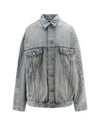 Embroidered Logo Denim Jacket Blue - BALENCIAGA - BALAAN 2