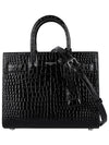 Sac De Jour Nano in Embossed Crocodile Shiny Leather Tote Bag Black - SAINT LAURENT - BALAAN 2