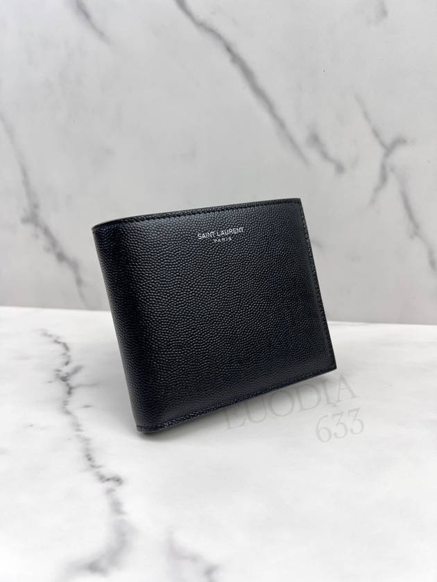 East West Leather Half Wallet Black - SAINT LAURENT - BALAAN 5