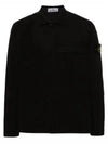 Supima Regular Fit Long Sleeve Shirt Black - STONE ISLAND - BALAAN 2