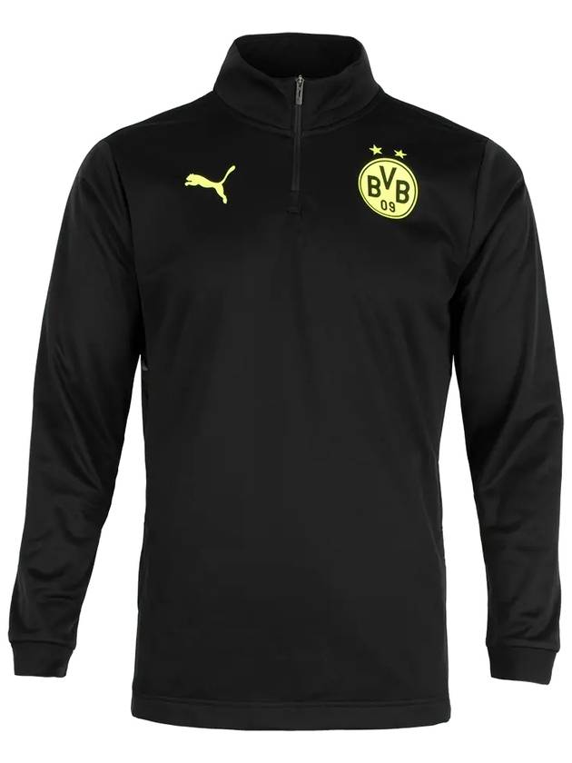 Dortmund 1/4 Zip Long Sleeve T-Shirt Black - PUMA - BALAAN 3