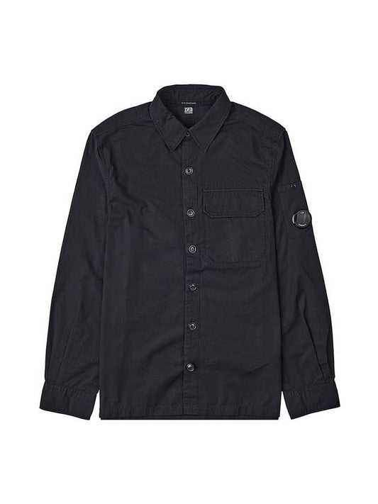 Rip Stop Utility Long Sleeve Shirt Black - CP COMPANY - BALAAN 1