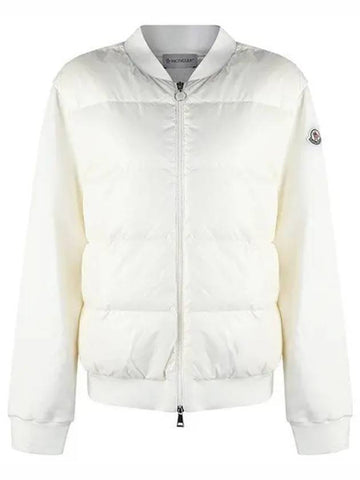 23FW 8G00029 89A2Y 034 Women’s Logo Padding Mix Jacket Cream 997529 - MONCLER - BALAAN 1