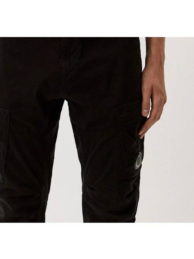 Stretch Sateen Ergonomic Lens Cargo Straight Pants Black - CP COMPANY - BALAAN 4