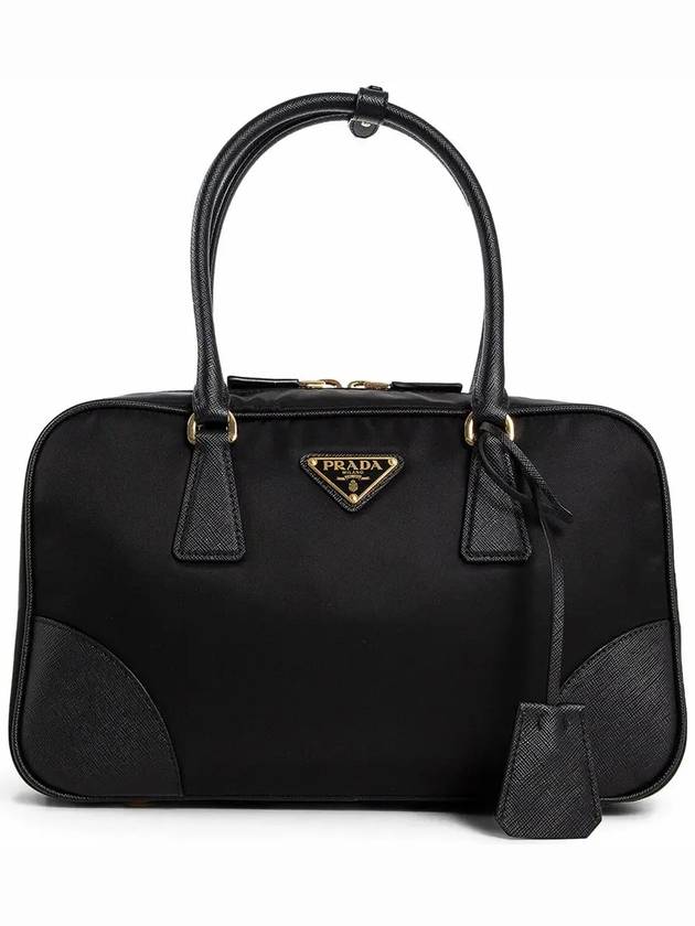 Re-Edition 1978 Re-Nylon Saffiano Leather Medium Tote Bag Black - PRADA - BALAAN 2