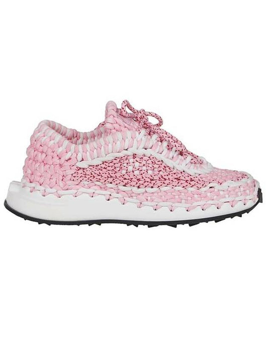 Crochet Low Top Sneakers Pink - VALENTINO - BALAAN 1