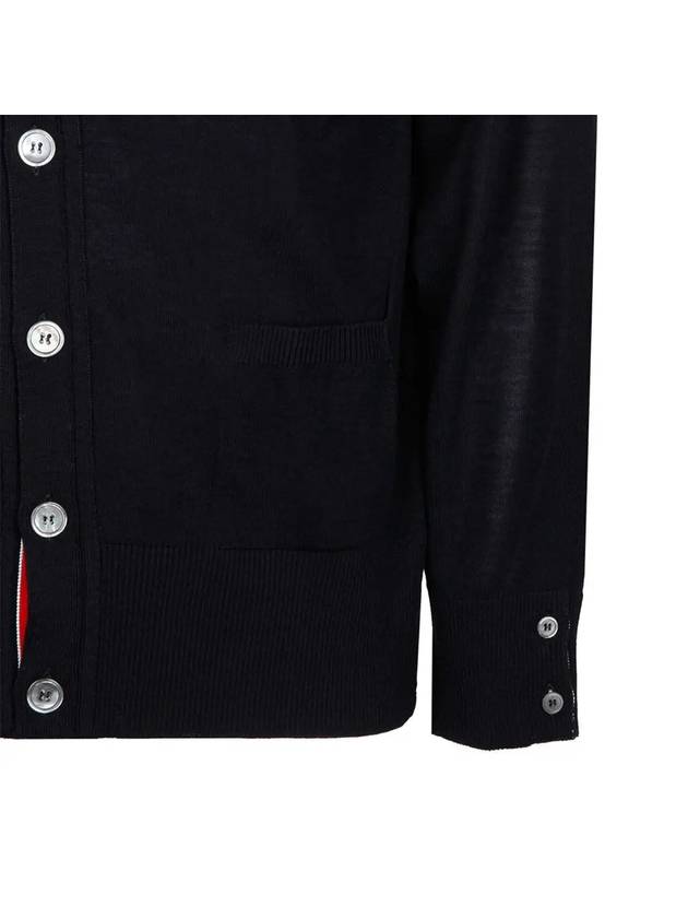 Men's Sustainable Classic Diagonal Wool Cardigan Navy - THOM BROWNE - BALAAN 5