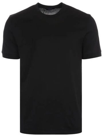 Basic Crew Neck Short Sleeve T-Shirt Black - KITON - BALAAN 1