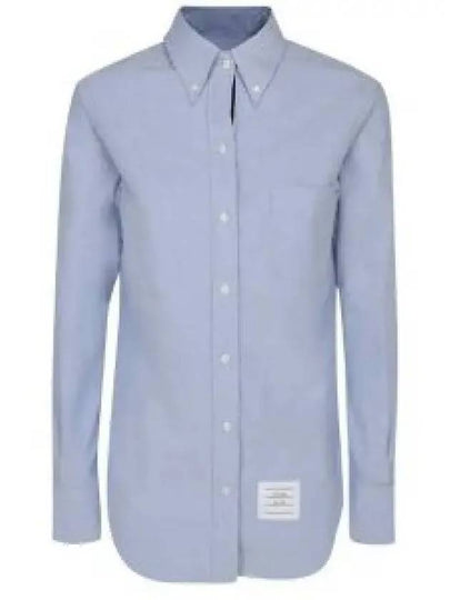 Women's Hidden Three Stripes Oxford Classic Shirt Sky Blue - THOM BROWNE - BALAAN 2