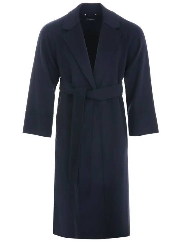 Agata Virgin Wool Single Coat Navy - MAX MARA - BALAAN 1