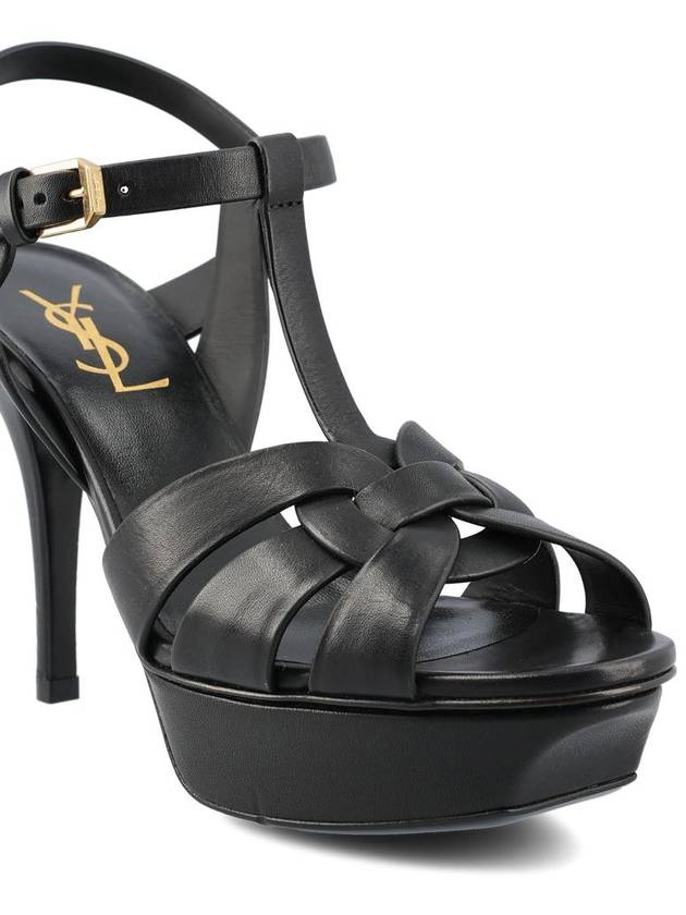 Tribute Platform Sandals Heel Black - SAINT LAURENT - BALAAN 5