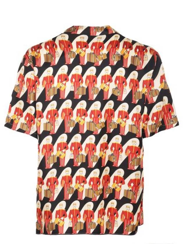 Porter Print Silk Short Sleeve Shirt - GUCCI - BALAAN 5