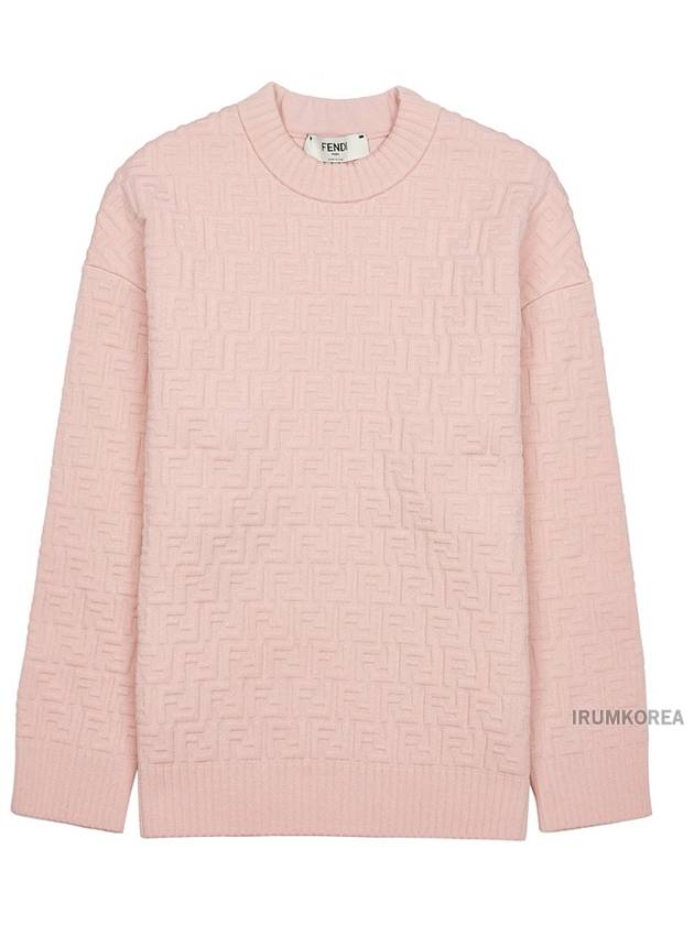 FF Logo Embossed Pullover Knit Top Pink - FENDI - BALAAN 10