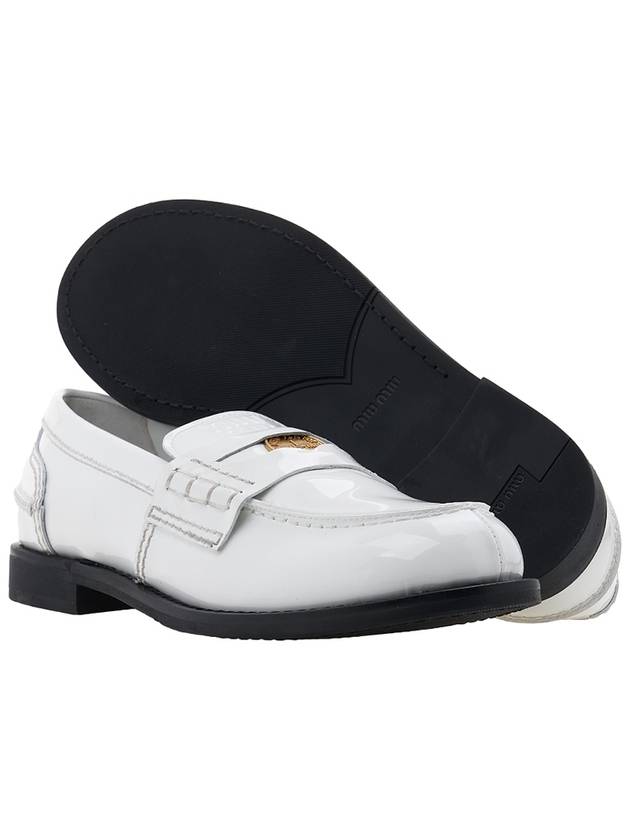 Patent Leather Penny Loafers White - MIU MIU - BALAAN 6