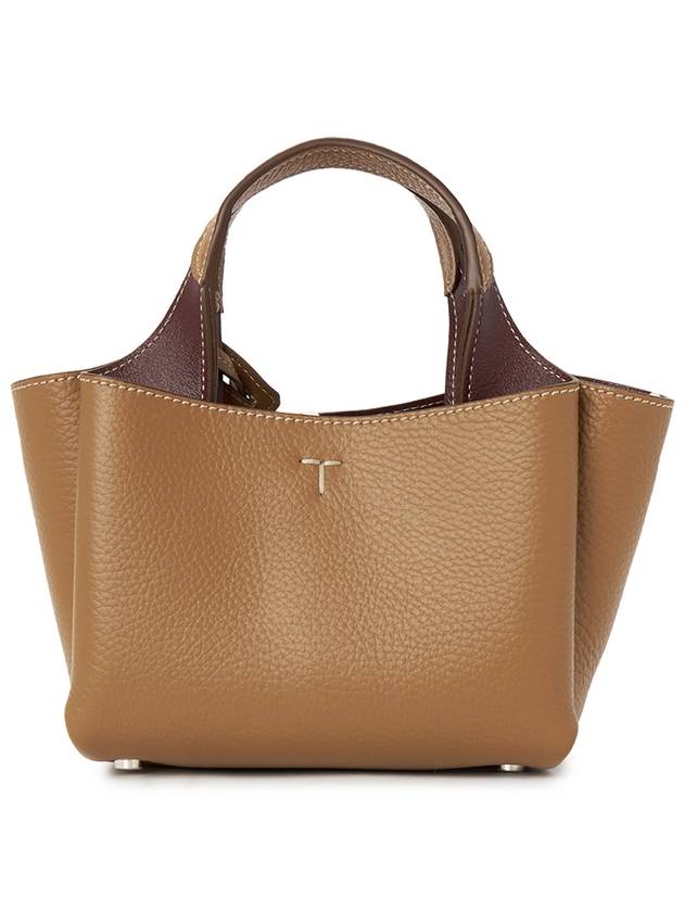 Micro Leather Tote Bag Brown - TOD'S - BALAAN 4