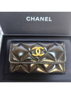 Clutch Tock Card Wallet Lambskin Black Gold Metal AP4263 - CHANEL - BALAAN 1