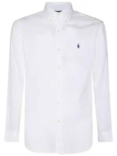 Embroidered Logo Sports Cotton Long Sleeve Shirt White - POLO RALPH LAUREN - BALAAN 1