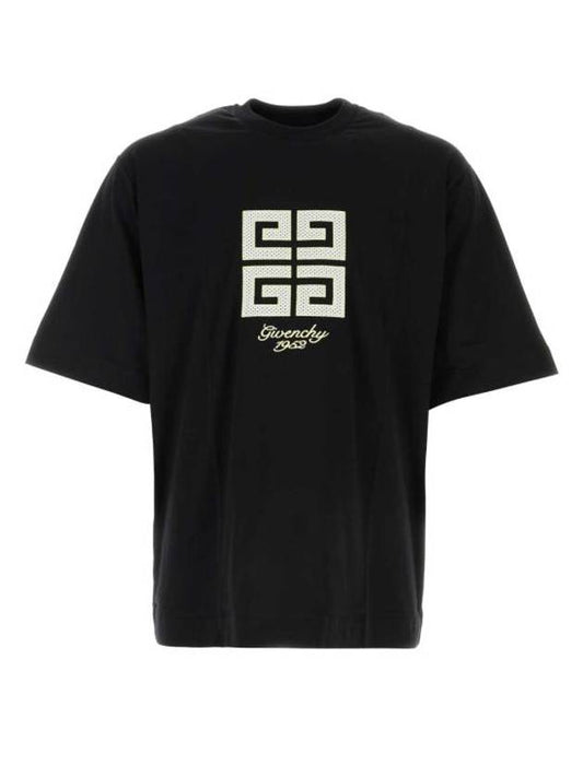 4G Logo Cotton Short Sleeve T-Shirt Black - GIVENCHY - BALAAN 1