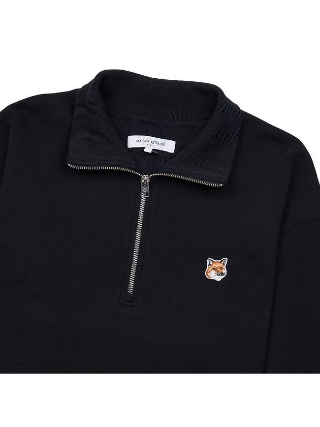 Fox Head Patch Half Zipper Sweatshirt Black - MAISON KITSUNE - BALAAN 4