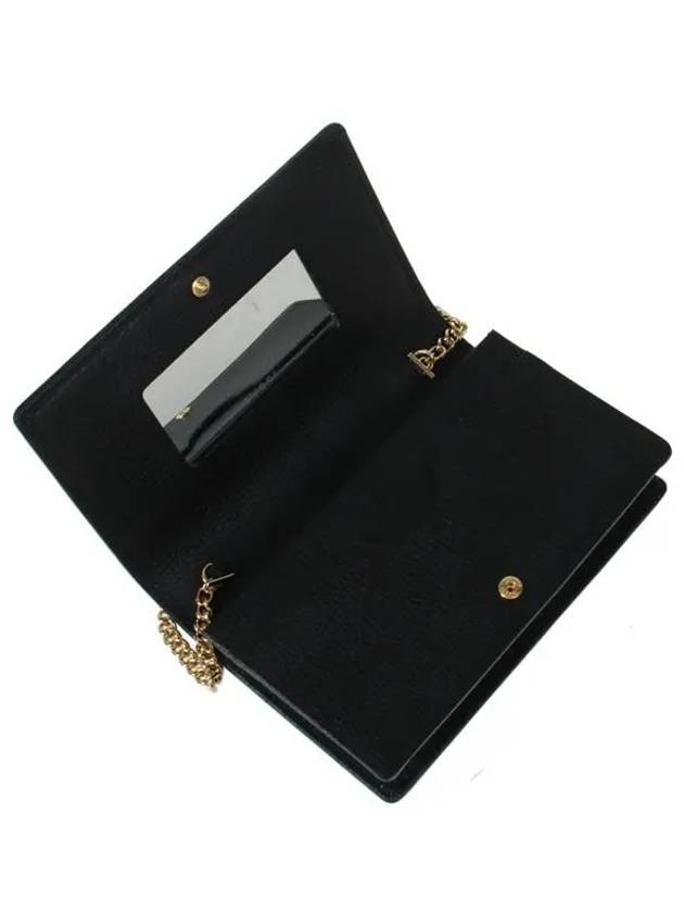 Leather Chain Small Cross Bag Black - GUCCI - BALAAN.