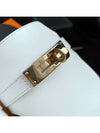 Women s Slippers Empire Kelly Buckle Suede Goatskin White Gold Plated - HERMES - BALAAN 3