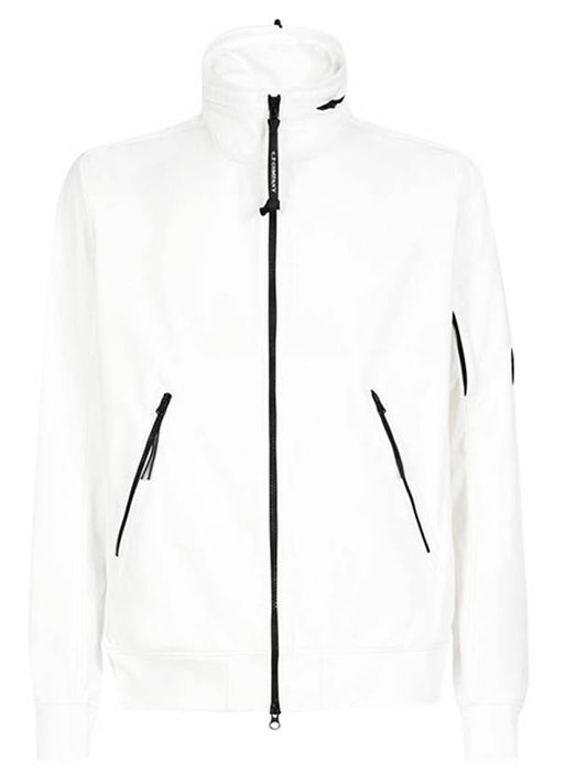 Lens Wappen Soft Shell Zip-Up Jacket White - CP COMPANY - BALAAN.