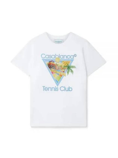 Graphic Logo Printing Short Sleeve T-Shirt White - CASABLANCA - BALAAN 2